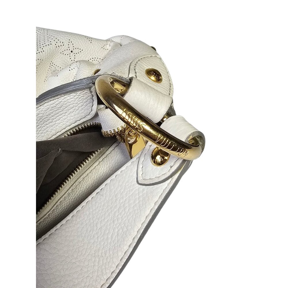 LOUIS VUITTON Mahina Solar PM White Perforated Leather Shoulder Bag Monogram LV - Picture 8 of 16